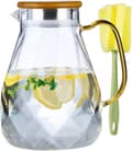 Borosilikatglaskaraff med lock och pip - 2L glaskanna
