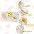 Miniatyrbild 3 av 5: Preppy Patch Liten Toalettväska Smile Lightning Heart PU Läder Portabel Vattentät Smink Kosmetisk