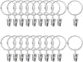 20-pack Duschdraperiringar med dekorativa klämmor Rostfria 3,2 cm