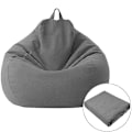 Miniatyrbild 5 av 5: Sittsäck Överdrag Lazy Sofa Bekväm Enfärgad Lounger Sittsäck Sofföverdrag För Vardagsrum Hem