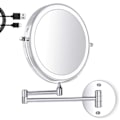 Miniatyrbild 1 av 5: Tum LED Väggmonterad Sminkspegel, Belyst Förstoringsspegel, 1X/7X Förstoring 3 Justerbara Ljusfärger USB-Laddning, 360 Vridbar Utdragbar,