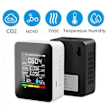 Miniatyrbild 3 av 5: 5 i 1 CO2 digital termometer fuktighetstestare koldioxid tvoc hcho luftkvalitetsmätare