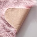 Miniatyrbild 3 av 5: Fuskpäls Mattor, Fårskinnsmatta, Mjuk Luddig Matta för Sovrum Soffa Golv, 60 x 90 cm, Oregelbunden Form, Rosa