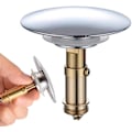 Miniatyrbild 1 av 5: Avloppsplugg i mässing, Badrumsavloppsplugg 66mm Polerad Mässing Krom Pop Click Clack för Badrumskommod Ersättningsbultar