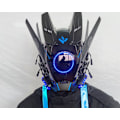 Miniatyrbild 1 av 5: Blå Cyberpunk mask - Cybermask - Samuraihjälm - Taktisk hjälm Cosplay