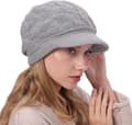 Stickad damhatt med skärm Stickade mössor Basker Mössa Varma skidmössor för vintern Grey