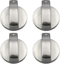 Gasspisknoppar, 4 Stycken, Metall, 6 mm, Silverfärgade, Justeringsknappar