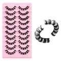 10 par 3D Russian False Eyelashes Natural Look Short False Eyelashes D Curl Thin Eyelashes, AB