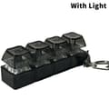 LED-backlit Keyboard Fidget Toy, Stress Relief Keychain with White Buttons [ZHE] Black, AB