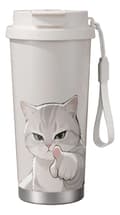 500 ml katttermos med dubbelmunstycke och sugrör, 316 rostfritt stål White