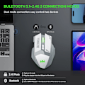 Miniatyrbild 5 av 5: Trådlös laddning Bluetooth Dual Mode 10-knapps Tyst Gamingmus 4800DPI Mus RGB Färgljus vit default
