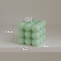 Miniatyrbild 1 av 8: Aromaterapiljus i bubbelkubform, handgjort, används för aromaterapi, sojavax, heminredning, födelsedags- och bröllopsfestljus green