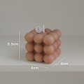 Miniatyrbild 1 av 8: Aromaterapiljus i bubbelkubform, handgjort, används för aromaterapi, sojavax, heminredning, födelsedags- och bröllopsfestljus brown