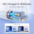 Miniatyrbild 2 av 7: USB-laddningskabel för iPhone, snabbladdning, datadelningskabel, iPhone 14、8、7、6S Plus，13、12 Pro，XS Max，Poly SE，1m、2m、3m USB port 3-pack 1m