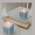 Miniatyrbild 5 av 8: Aromaterapiljus i bubbelkubform, handgjort, används för aromaterapi, sojavax, heminredning, födelsedags- och bröllopsfestljus pink