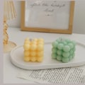 Miniatyrbild 3 av 8: Aromaterapiljus i bubbelkubform, handgjort, används för aromaterapi, sojavax, heminredning, födelsedags- och bröllopsfestljus Light Pink