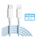 Miniatyrbild 1 av 8: 20W USB-C PD-kabel för iPhone 14 13 12 11 Pro Max Xs 8 Plus iPad 3A Datakabel för iPhone Typ-C Datakabel blå 1.5M