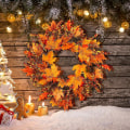 Miniatyrbilde 3 av 5: 45cm Gresskar Krans Høstfarge Lønneblad Halloween Juledekor Girlander