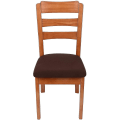 Miniatyrbilde 3 av 4: Stretchy Jacquard Spisestol Setetrekk, Avtakbare Vaskbare Støvtette Spisestuestol Setepute Trekk med Bånd - Sett med 2, Beige Chocolate