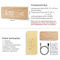 Miniatyrbild 2 av 4: Wooden Alarm Clock Modern Led Table Clock Digital Alarm Clock Voice Touch Displatime/date/temperature For Home Bedroom Office Brown Orange