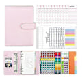 Miniatyrbild 2 av 2: A6 Binder Budget Planner Notebook Home Cash Budget Envelopes System Pu Leather Binder Set Pink