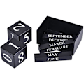 Miniatyrbillede 3 af 4: Træ Skrivebordsblok Kalender - Evighedsblok Måned Dato Display Hjemmekontor Dekoration, 15,5 x 9,9 x 7,4 cm Black