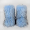 Miniatyrbillede 2 af 2: Varme, søde, pelsforede læderstøvler til kvinder - vinterstøvler blue Size 44