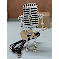 Miniatyrbild 1 av 4: Metal Microphone Led Table Lamp Statue Model Home Decorative Light Fixture