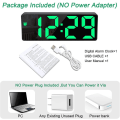 Miniatyrbild 3 av 4: Digital Alarm Clock, Large Led Display, Mirror Surface Clock  And Brightness Adjustable Usb Charging Connection Alarm Clock For Bedroom, Offices