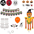 Pikkukuva 4 / 4: Halloween-juhlatarvikkeet setti B Banneri Ilmapallot Jousijalka Kurpitsa Juhlat Z51838