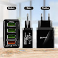 Miniatyrbilde 5 av 5: Bærbar Quick Charge 3.0 4-usb-porter 3.1a Reise Smart Adapter Telefonlader Black EU Plug