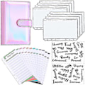 Miniatyrbild 1 av 4: A6 Binder Budget Notebook Cover Folder Size 6 Hole Pocket Plastic Zipper Money Saving Envelope Diary Pink Laser