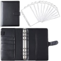 Miniatyrbillede 1 af 3: Læder Binder Budget Planner Kontant Kuvert Pung System Macaron black