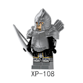Miniatyrbild 3 av 5: 4pcs Lord Of The Rings Series Assembled Building Blocks Gondor Soldier Silver Painted Minifigure With Armor