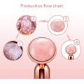 Miniatyrbillede 3 af 4: 4-i-1 Puls Ansigtsmassager, Elektrisk Jade Roller Ansigtsmassager Rose Quartz