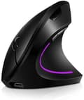 Wekity Right Handed Wireless Ergonomic Rechargeable Vertical Mouse With 4 Adjustable Dpi Black