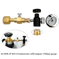 Pikkukuva 1 / 3: Cga320/w21.8 Soodakoneen Co2 Hiilihapotussylinterisäiliön Täyttöadapterin Täyttöpakkaus with Gauge CGA320