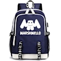 Pikkukuva 1 / 4: Marshmello reppu USB ladattava reppu suuri kapasiteetti opiskelijan koululaukku Color2