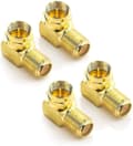 4x Sat 90 Degree Angle Adapter For 7mm Coaxial Cable Adapter F Plug F Satellite Cable Coupling F Angle Candle