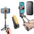 3in1 Universal Handheld Gimbal Stabilizer 360 Rotation Selfie Stick Tripod With Fill Light For Smartphone Iphone Samsung Vedio With bag
