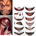 1/12pcs Halloween Prank Makeup Temporary Tattoo Tattoo stickers 03