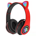 Miniatyrbillede 1 af 2: Lysende Katteører Søde Kattepoter Cool Headset med Katteører og Bluetooth Red