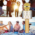 Miniatyrbild 3 av 5: Bluetooth Microphone Speaker Handheld Microphone Karaoke Mic Music Player Singing Recorder Blue