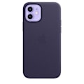 Miniatyrbillede 1 af 4: Læder Telefon Cover Til Iphone 12/12 Pro Læder Cover Med Magsafe Deep Violet