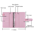 Miniatyrbillede 3 af 4: 12 stk. A6 Binder Lommer Løse Ark Poser 6 Ring Binder Kontant Budget Kuverter System, A6 Pu Læder Binder Sæt Pink