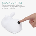 Miniatyrbild 4 av 5: Rechargeable Rabbit Led Night Light - Portable Silicone Led Lamp With Dimmer And Color Change - Baby Room Night Light