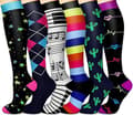 Compression Socks For Women & Men Circulation 6 Pairs For Athletic Running Cycling set7 L XL