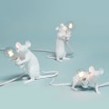 Miniatyrbild 2 av 4: Animal Rat Mouse Table Lamp White Ns2 EU Plug Three rat