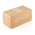 Miniatyrbild 1 av 3: Wooden Digital Alarm Clock With Wireless Charging,adjustable Brightness Dimmer And Alarm Volume(bamboo)