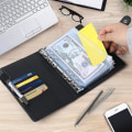 Miniatyrbild 3 av 4: Pu Leather Notebook Binder Refillable 6 Ring Binder For A6 Filler Paper Black